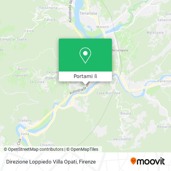 Mappa Direzione Loppiedo Villa Opati