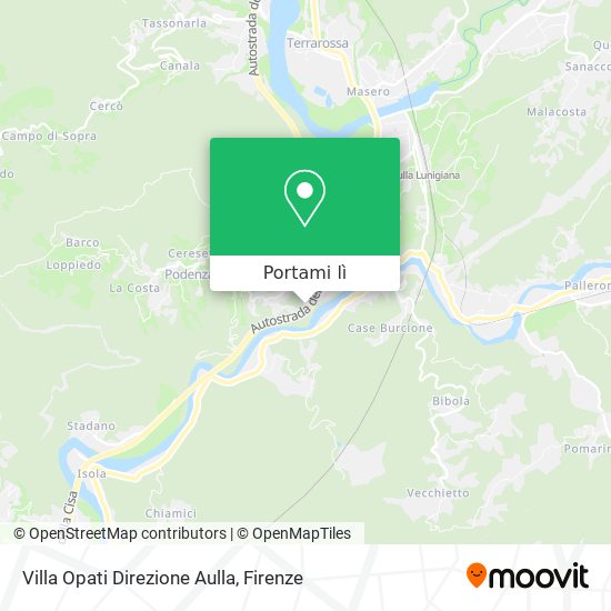 Mappa Villa Opati Direzione Aulla