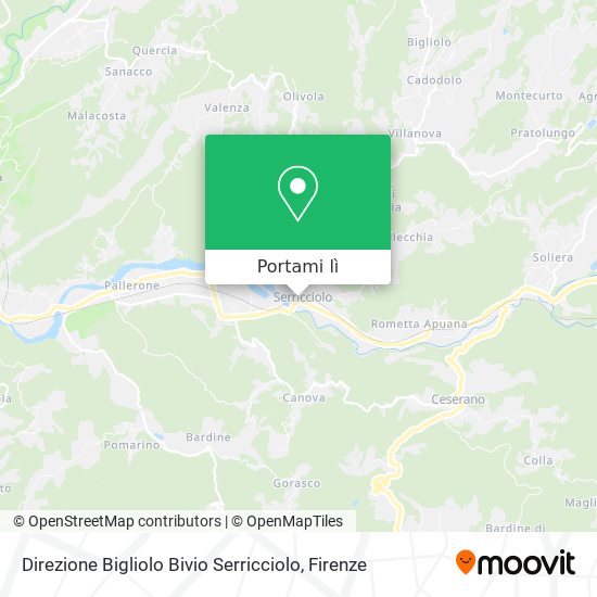 Mappa Direzione Bigliolo Bivio Serricciolo