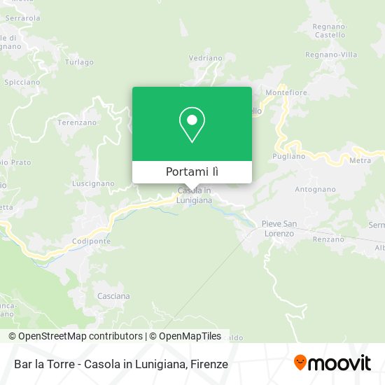 Mappa Bar la Torre - Casola in Lunigiana