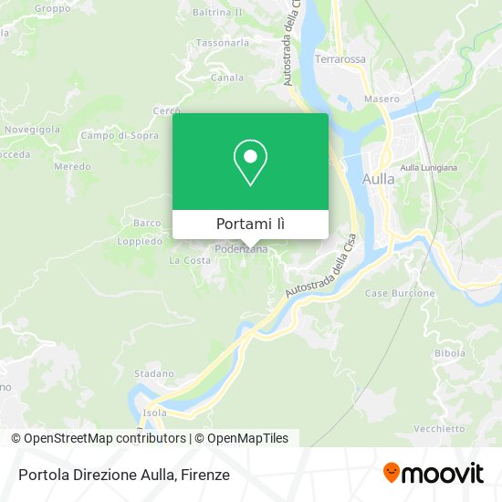 Mappa Portola Direzione Aulla