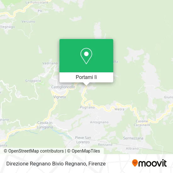 Mappa Direzione Regnano Bivio Regnano