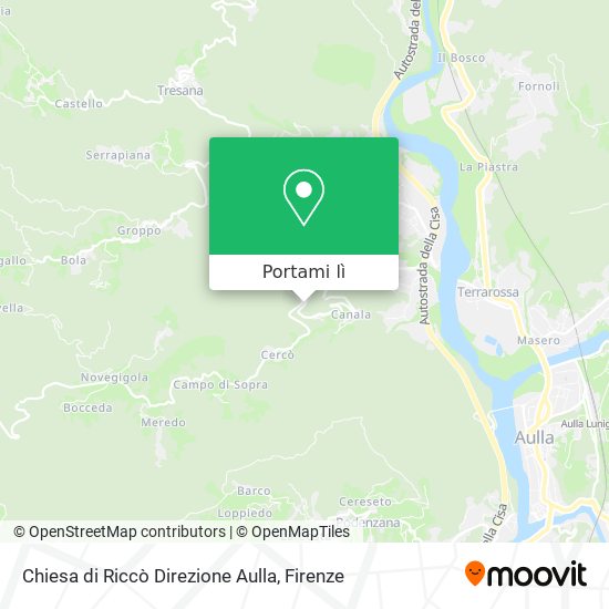 Mappa Chiesa di Riccò Direzione Aulla