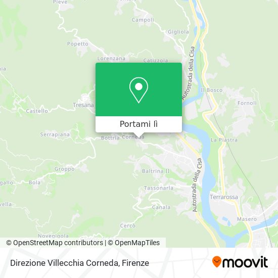 Mappa Direzione Villecchia Corneda