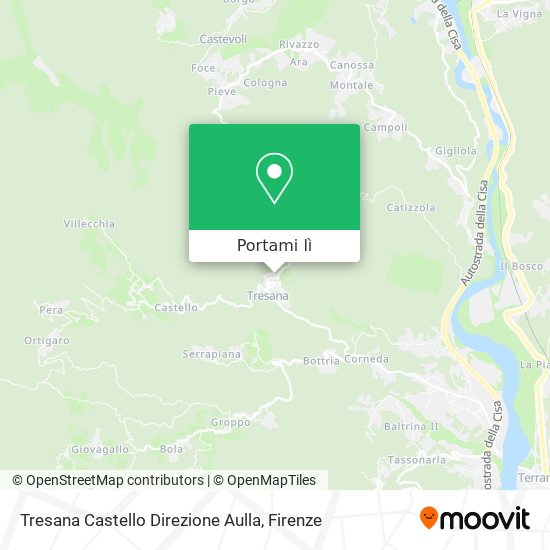 Mappa Tresana Castello Direzione Aulla