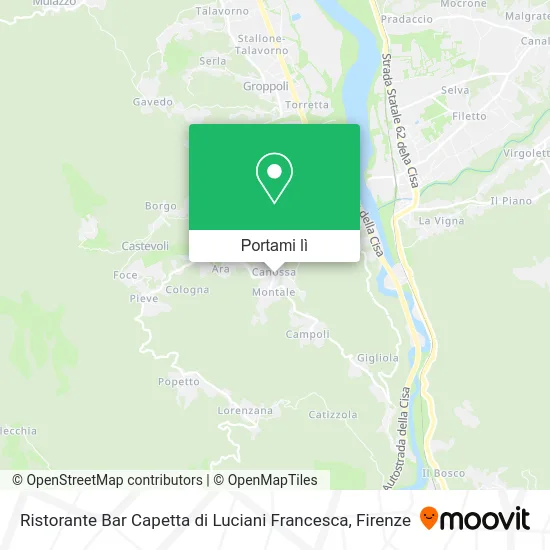 Mappa Ristorante Bar Capetta di Luciani Francesca