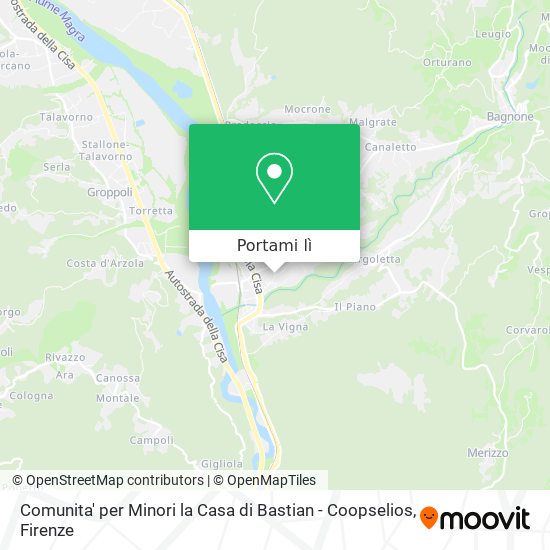Mappa Comunita' per Minori la Casa di Bastian - Coopselios
