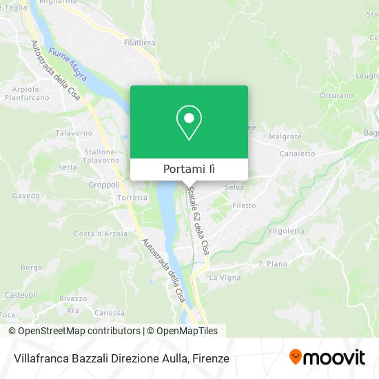 Mappa Villafranca Bazzali Direzione Aulla