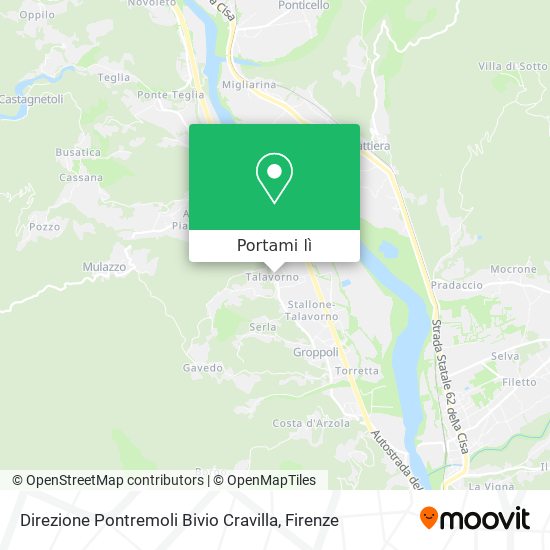 Mappa Direzione Pontremoli Bivio Cravilla