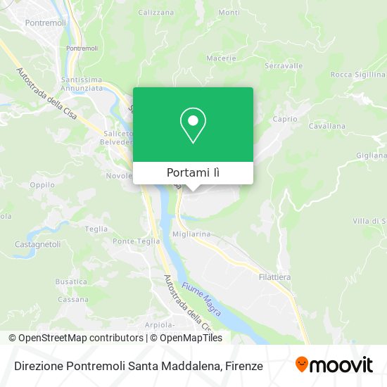 Mappa Direzione Pontremoli Santa Maddalena