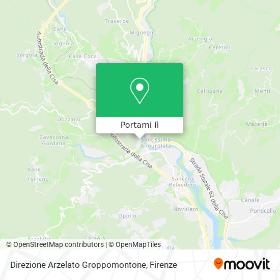 Mappa Direzione Arzelato Groppomontone
