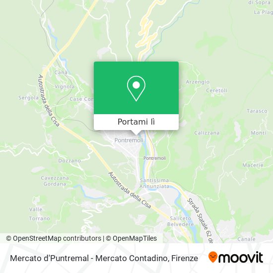 Mappa Mercato d'Puntremal - Mercato Contadino