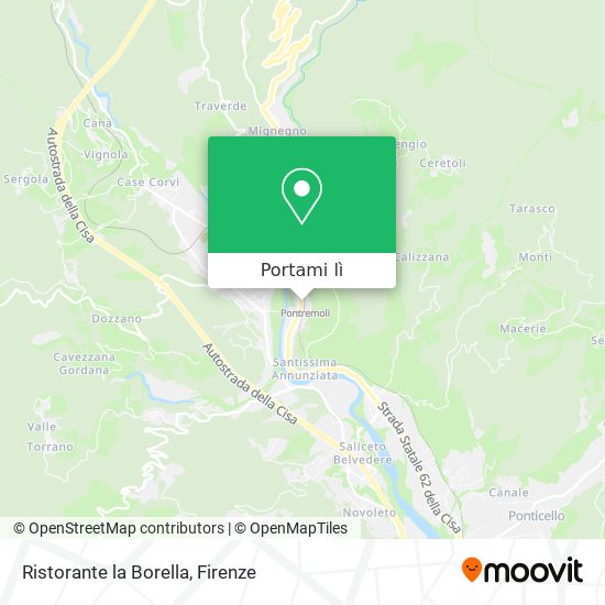 Mappa Ristorante la Borella