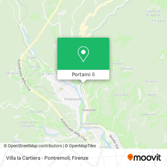 Mappa Villa la Cartiera - Pontremoli