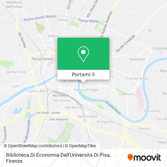 Mappa Biblioteca Di Economia Dell'Università Di Pisa