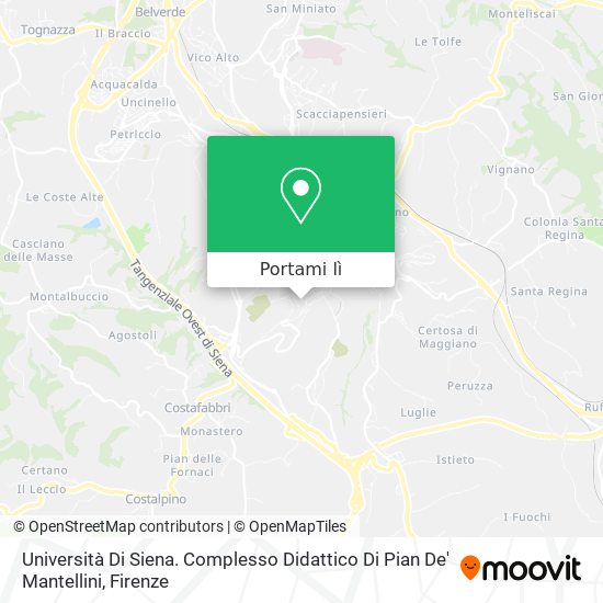 Mappa Università Di Siena. Complesso Didattico Di Pian De' Mantellini