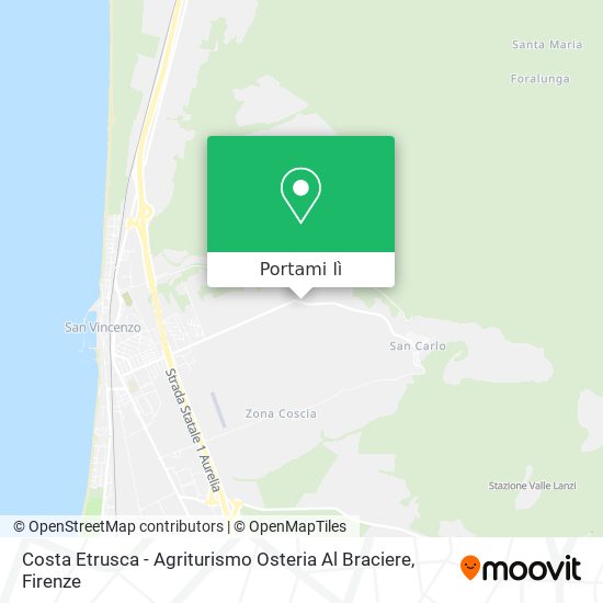 Mappa Costa Etrusca - Agriturismo Osteria Al Braciere