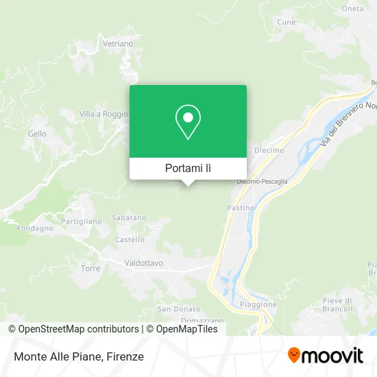 Mappa Monte Alle Piane