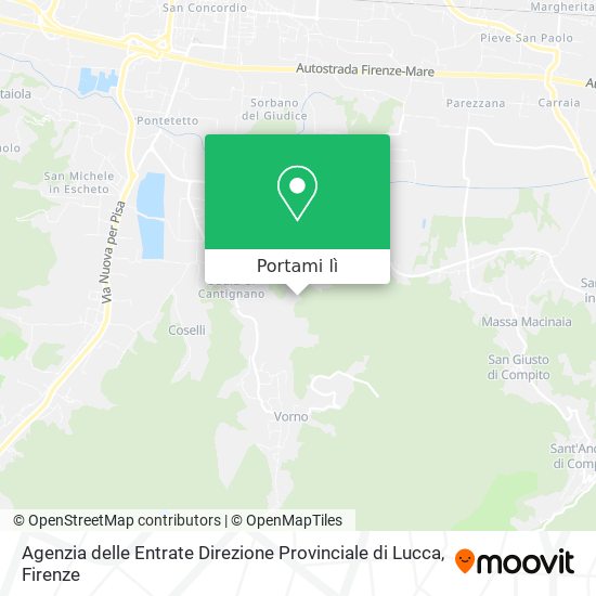 Mappa Agenzia delle Entrate Direzione Provinciale di Lucca
