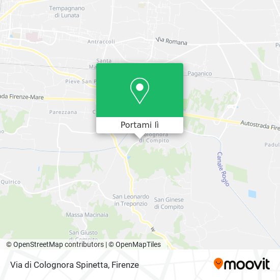 Mappa Via di Colognora Spinetta