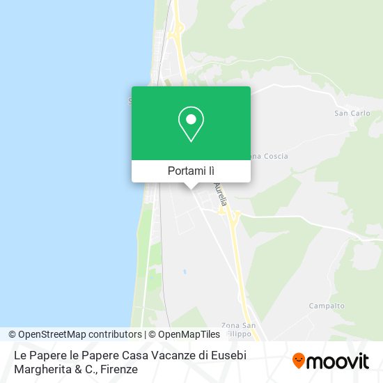 Mappa Le Papere le Papere Casa Vacanze di Eusebi Margherita & C.
