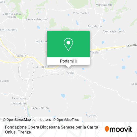 Mappa Fondazione Opera Diocesana Senese per la Carita' Onlus