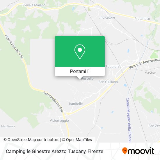 Mappa Camping le Ginestre Arezzo Tuscany