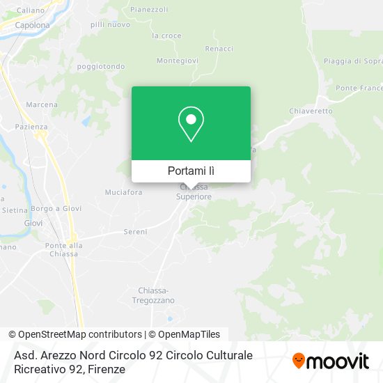 Mappa Asd. Arezzo Nord Circolo 92 Circolo Culturale Ricreativo 92