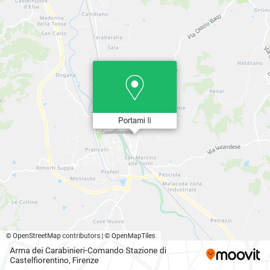 Mappa Arma dei Carabinieri-Comando Stazione di Castelfiorentino