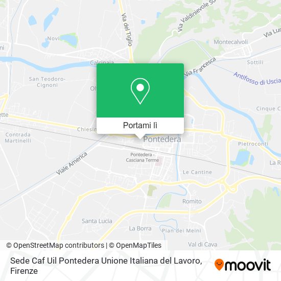 Mappa Sede Caf Uil Pontedera Unione Italiana del Lavoro