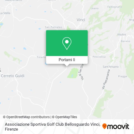 Mappa Associazione Sportiva Golf Club Bellosguardo Vinci