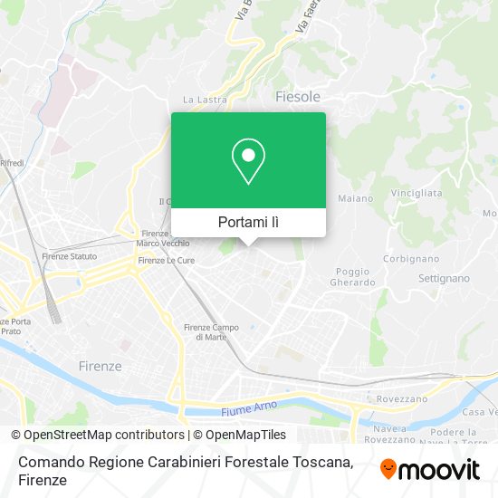 Mappa Comando Regione Carabinieri Forestale Toscana