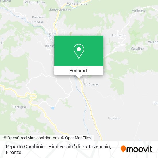 Mappa Reparto Carabinieri Biodiversita' di Pratovecchio