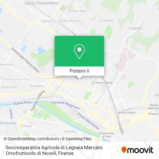 Mappa Soccooperativa Agricola di Legnaia Mercato Ortofrutticolo di Novoli