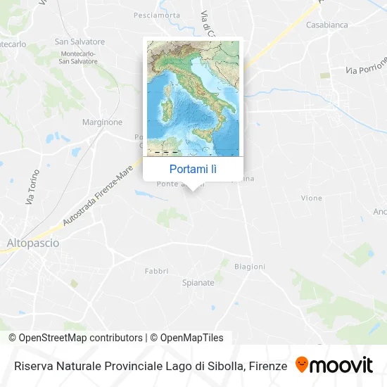 Mappa Riserva Naturale Provinciale Lago di Sibolla