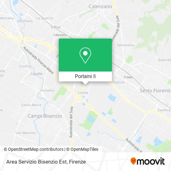 Mappa Area Servizio Bisenzio Est