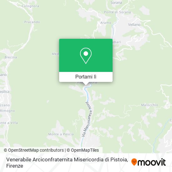 Mappa Venerabile Arciconfraternita Misericordia di Pistoia