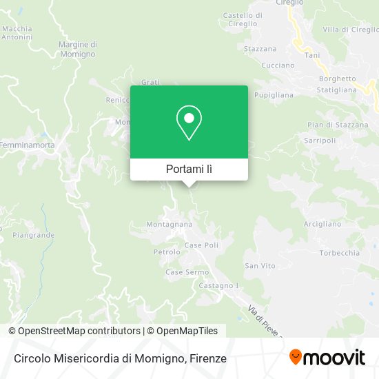 Mappa Circolo Misericordia di Momigno