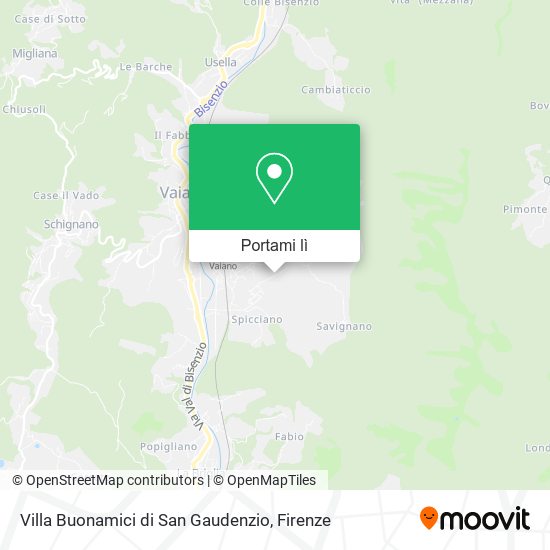 Mappa Villa Buonamici di San Gaudenzio