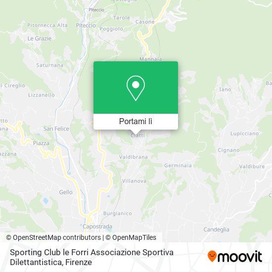 Mappa Sporting Club le Forri Associazione Sportiva Dilettantistica