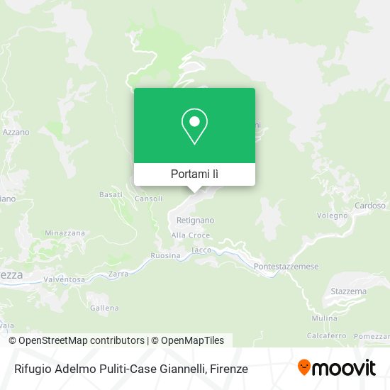 Mappa Rifugio Adelmo Puliti-Case Giannelli