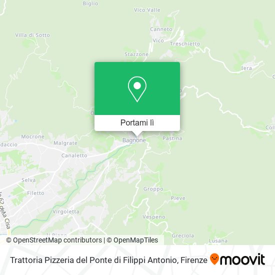 Mappa Trattoria Pizzeria del Ponte di Filippi Antonio