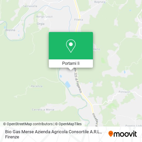 Mappa Bio Gas Merse Azienda Agricola Consortile A.R.L.