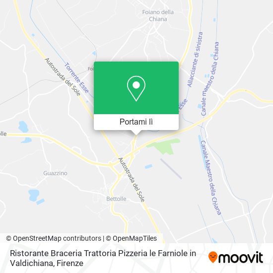 Mappa Ristorante Braceria Trattoria Pizzeria le Farniole in Valdichiana