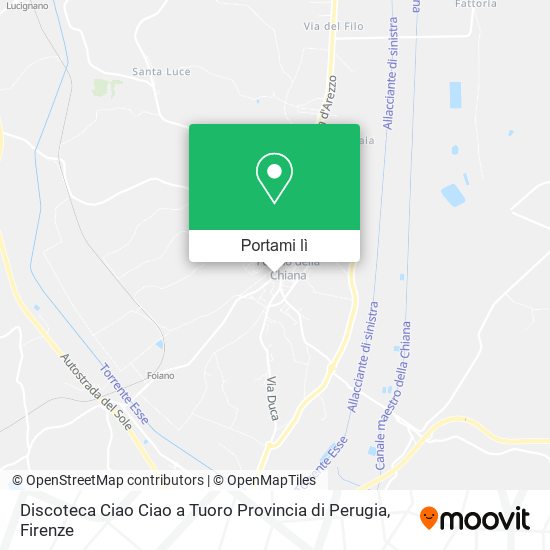 Mappa Discoteca Ciao Ciao a Tuoro Provincia di Perugia