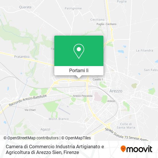 Mappa Camera di Commercio Industria Artigianato e Agricoltura di Arezzo Sien