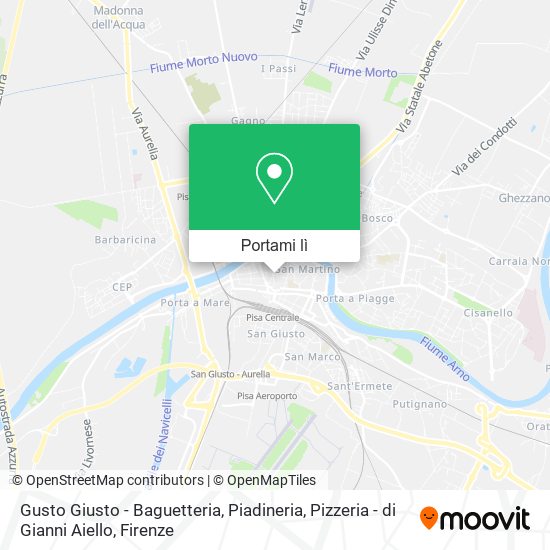 Mappa Gusto Giusto - Baguetteria, Piadineria, Pizzeria - di Gianni Aiello