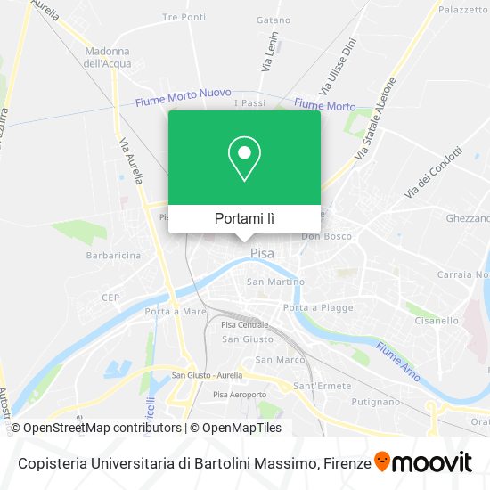 Mappa Copisteria Universitaria di Bartolini Massimo