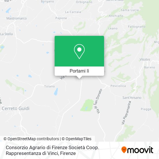 Mappa Consorzio Agrario di Firenze Società Coop. Rappresentanza di Vinci