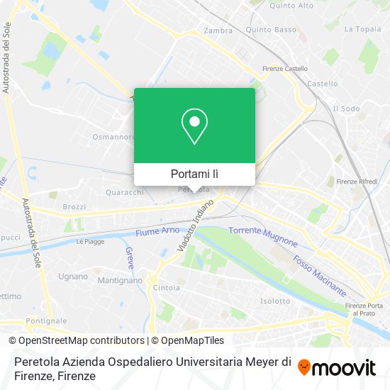 Mappa Peretola Azienda Ospedaliero Universitaria Meyer di Firenze